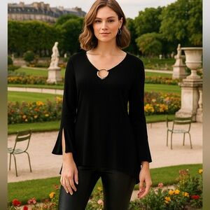 NY collection ring bell sleeves blouse